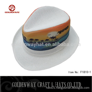 Wholesale Wide brim White Fedora hats